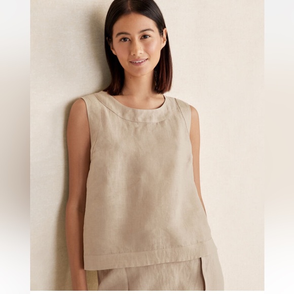 SET - Haven Well Within Linen Cargo Skirt & Linen Sleeveless Top, Size S, Latte - Picture 3 of 5